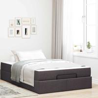 Bedframe met matras Donkerbruin 120 x 190 cm Stof