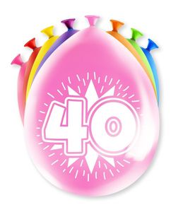 Party Ballonnen Hoera 40 jaar (8st)