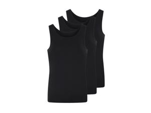LIVERGY 3 stuks heren onderhemden (Zwart, XXL)