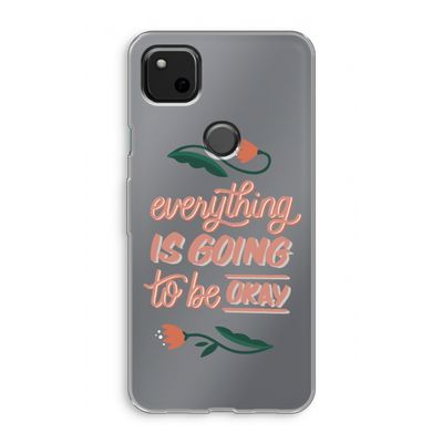 Optimistic flower girl: Google Pixel 4a Transparant Hoesje