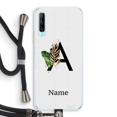 Charcoal Flora: Huawei P Smart Pro Transparant Hoesje met koord