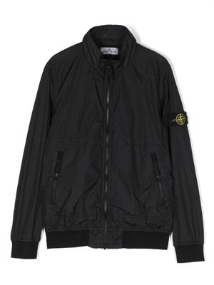 Stone Island Junior veste bomber à patch Compass - Noir