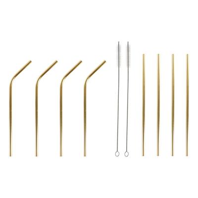 Herbruikbaar Drinkriet DKD Home Decor Gouden Roestvrij staal