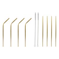 Herbruikbaar Drinkriet DKD Home Decor Gouden Roestvrij staal