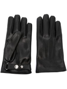 Alexander McQueen gants en cuir à logo embossé - Noir