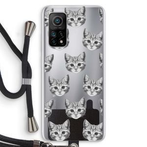 Kitten: Xiaomi Mi 10T 5G Transparant Hoesje met koord
