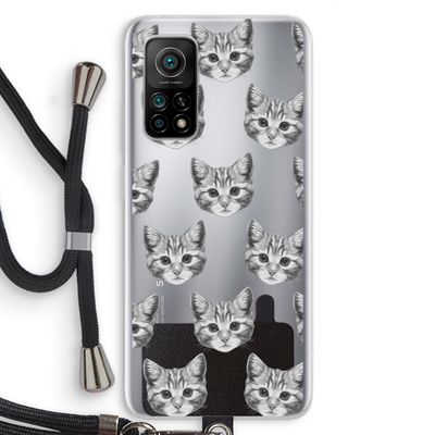 Kitten: Xiaomi Mi 10T 5G Transparant Hoesje met koord