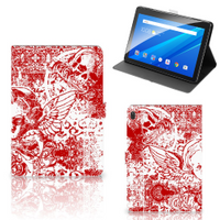 Tablettasje Lenovo Tab E10 Angel Skull Rood