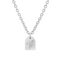 Gepersonaliseerde geboortebloem boeket ketting - Stainless steel - Zilver