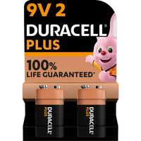 Duracell Plus Alkaline 100% 9V 2 pack (6LR61) - thumbnail