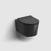 ORVIA ORVIA hangend toilet + zitting mat zwart ORVIA ORVIA hangend toilet + zitting mat zwart