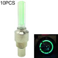 10 stuks LED fietsverlichting wiel Tire Valve Caps fiets accessoires fietsen lantaarn spokes lamp (groen)