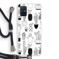 Cactusmotief: Samsung Galaxy A71 Transparant Hoesje met koord Cactusmotief: Samsung Galaxy A71 Transparant Hoesje met koord