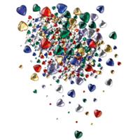 Festival gezicht steentjes - multi kleur - glitter hartjes - strass- plakhartjes