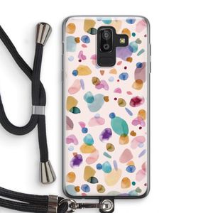 Terrazzo Memphis Pink: Samsung Galaxy J8 (2018) Transparant Hoesje met koord