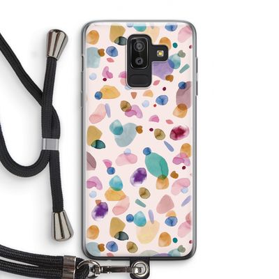 Terrazzo Memphis Pink: Samsung Galaxy J8 (2018) Transparant Hoesje met koord