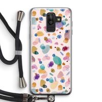 Terrazzo Memphis Pink: Samsung Galaxy J8 (2018) Transparant Hoesje met koord