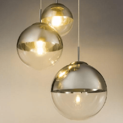 Hanglamp glazen bollen goud &apos;Varus&apos; 3x E27 metaal goud doorzichtig glas 20cm - 25cm - 30cm