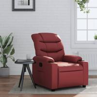 Fauteuil verstelbaar kunstleer wijnrood