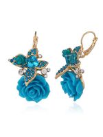 Vintage Hars Roos oorbellen - thumbnail