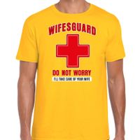 Bellatio Decorations lifeguard verkleed t-shirt heren - strandwacht/carnaval outfit -geel -wifesguard 2XL  - - thumbnail