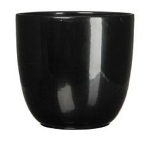3x stuks bloempot zwart keramiek voor kamerplant H11 x D12 cm