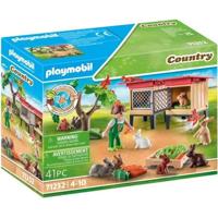 Playmobil - 71252 - land de boerderij - kind met behuizing en konijnen