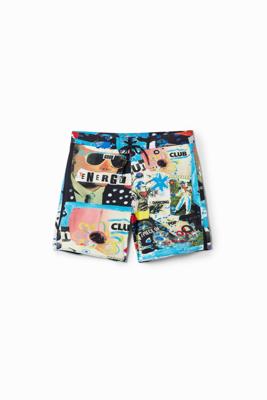 Zwemkleding met maritieme aquarellen - MATERIAL FINISHES - XL