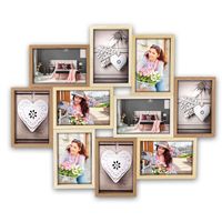 Multi fotolijst met houten frame met 10 lijstjes geschikt voor een foto van 10 x 15 cm - Fotolijsten - thumbnail