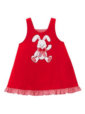 Miki House robe à broderies - Rouge