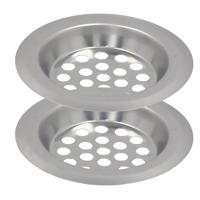 Gerimport gootsteen zeefje - D6 cm - zilver - incl stop - metaal - wasbak - keukenaccessoires