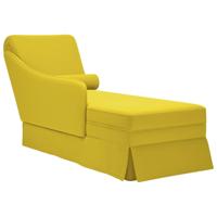 Chaise longue met bolster en rechterarmleuning fluweel geel