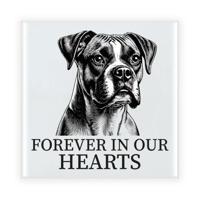 Herdenkings cadeau tegel - hondenliefhebber - Boxer hond - zwart/wit - keramiek - 15 cm Herdenkings cadeau tegel - hondenliefhebber - Boxer hond - zwart/wit - keramiek - 15 cm