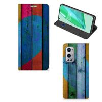 OnePlus 9 Pro Book | Wallet Case | Wood Heart - Cadeau voor je Vriend