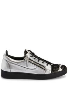 Giuseppe Zanotti baskets Frankie en cuir à broderies - Argent