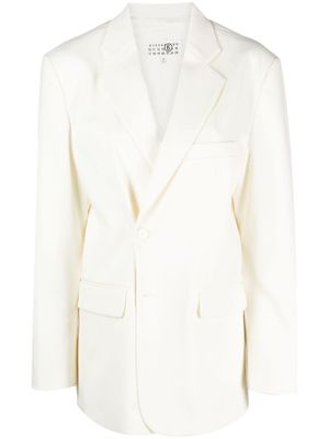 MM6 Maison Margiela blazer asymétrique à boutonnière croisée - Blanc