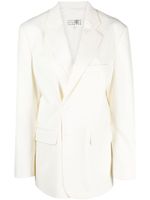MM6 Maison Margiela blazer asymétrique à boutonnière croisée - Blanc MM6 Maison Margiela blazer asymétrique à boutonnière croisée - Blanc