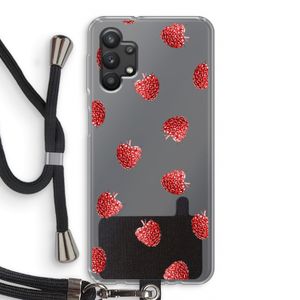 Framboosjes: Samsung Galaxy A32 5G Transparant Hoesje met koord