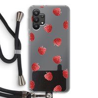 Framboosjes: Samsung Galaxy A32 5G Transparant Hoesje met koord