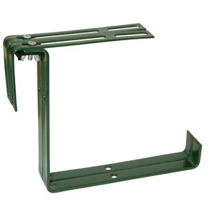 Set van 2 verstelbare metalen balkonbeugels voor een railing t/m 14 cm in de kleur donker groen