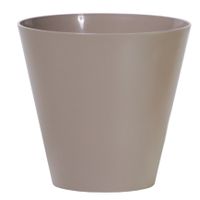 Plantenpot/bloempot kunststof dia 25 cm en hoogte 23 cm taupe/beige