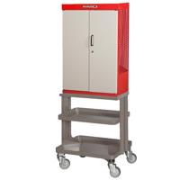 Bahco Gereedschapskast op wielen met 2 deuren | rood | 1605 mm x 450 mm x 625 mm - 1495CD60WRED