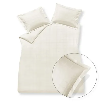 Vandyck home 78 check 300tc cream tan dekbedovertrek