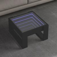 Salontafel met Infinity LED 50x53x30 cm zwart