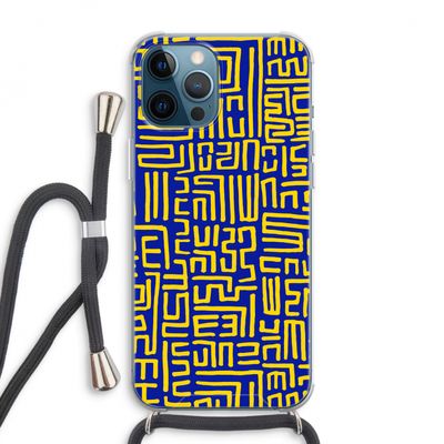 Majorelle Blue Print: iPhone 12 Pro Max Transparant Hoesje met koord