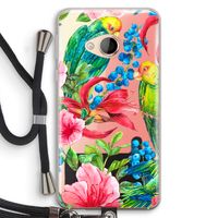 Papegaaien: HTC U Play Transparant Hoesje met koord