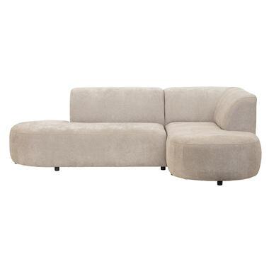 Hoekbank Luna rechts - stof Rebel - beige - Leen Bakker