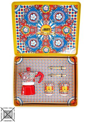 Dolce & Gabbana x Bialetti coffret Moka Express à imprimé Carretto - Rouge
