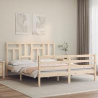 Bedframe met hoofdbord massief hout 160x200 cm