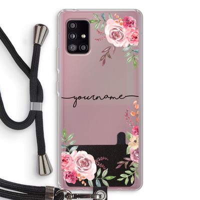 Rozen: Samsung Galaxy A51 5G Transparant Hoesje met koord